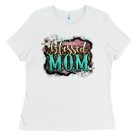 White blessed mom Ladies Tee - OliviaCreatesArt