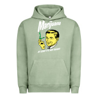 Pigment Oil Green smoking marijuana Urban Hoodie - artisFamous