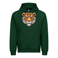 Forest Green tiger vector face Urban Hoodie - artisFamous