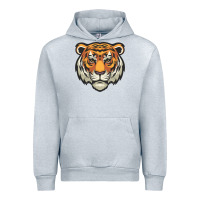 Heather Grey tiger vector face Urban Hoodie - artisFamous