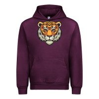 Mauve Wine tiger vector face Urban Hoodie - artisFamous