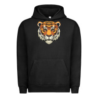 Pigment Black tiger vector face Urban Hoodie - artisFamous