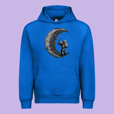 Digging The Moon Urban Hoodie Designed By Artisfamous