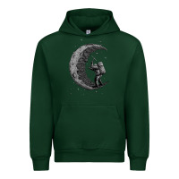 Forest Green digging the moon Urban Hoodie - artisFamous