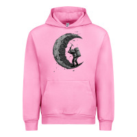 Fuchsia Pink digging the moon Urban Hoodie - artisFamous