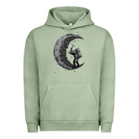 Pigment Oil Green digging the moon Urban Hoodie - artisFamous