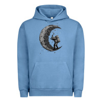Pigment Pebble Blue digging the moon Urban Hoodie - artisFamous