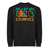 Black just a girl who loves cookies Heavyweight Sweatshirt - AdoDesignShop