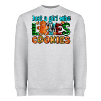 Heather Grey just a girl who loves cookies Heavyweight Sweatshirt - AdoDesignShop