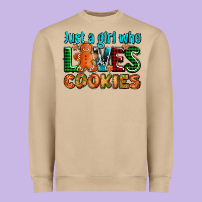 Just A Girl Who Loves Cookies Heavyweight Sweatshirt Designed By Adodesignshop