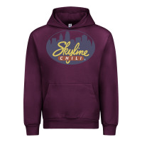 Mauve Wine Skyline Chili Resto Urban Hoodie - artisFamous
