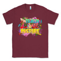 Burgundy teach love inspire Classic Tee - CowGirlArtShop
