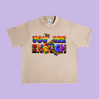 You Are Enough Urban Heavy Tee Designed By Fadigitalartstudio