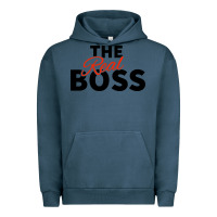 Pigment Midnight Navy the real boss matching couple Urban Hoodie - artisFamous
