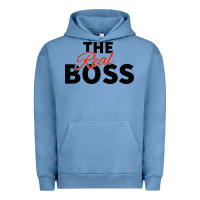 Pigment Pebble Blue the real boss matching couple Urban Hoodie - artisFamous