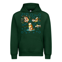 Forest Green calvin and hobbes Urban Hoodie - artisFamous