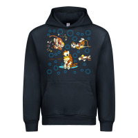 Navy calvin and hobbes Urban Hoodie - artisFamous