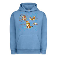 Pigment Pebble Blue calvin and hobbes Urban Hoodie - artisFamous