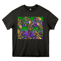 Asphalt Mardi Gras Fleur De Lis Heavy Core Tee - RanaPortraitStore