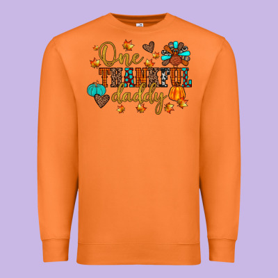 One Thankful Daddy Premium Sweatshirt Designed By Jahusdesignshop