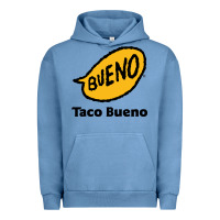 Pigment Pebble Blue Resto Taco Bueno Urban Hoodie - artisFamous