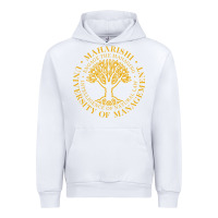 White Maharishi International College Urban Hoodie - artisFamous