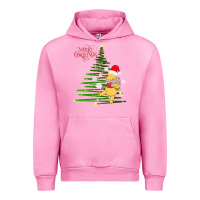 Fuchsia Pink Winnie The Pooh- Merry christmas Urban Hoodie - artisFamous