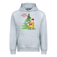 Heather Grey Winnie The Pooh- Merry christmas Urban Hoodie - artisFamous