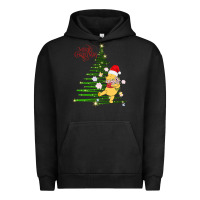 Pigment Black Winnie The Pooh- Merry christmas Urban Hoodie - artisFamous