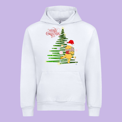 Winnie The Pooh- Merry Christmas Urban Hoodie Designed By Artisfamous