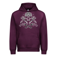 Mauve Wine guns & roses 7 Urban Hoodie - artisFamous