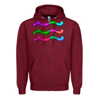 Burgundy worm jelly Zipper Hoodie - AdoDesignShop