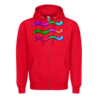 Red worm jelly Zipper Hoodie - AdoDesignShop
