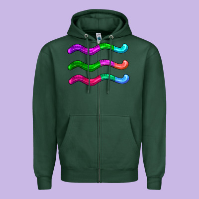 Worm Jelly Zipper Hoodie Designed By Adodesignshop