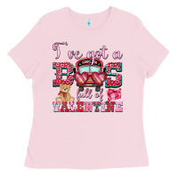 Bubblegum Pink i've got a bus full of valentine Ladies Tee - OliviaCreatesArt