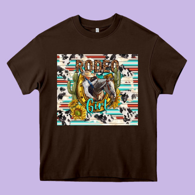 Rodeo Girl Heavy Core Tee Designed By Tumblerdesignbyshophia