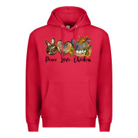 Cardinal peace love chicken Premium Hoodie - LillyAllenDesigns