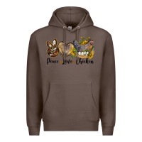 Coffee peace love chicken Premium Hoodie - LillyAllenDesigns