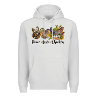Dove Grey peace love chicken Premium Hoodie - LillyAllenDesigns