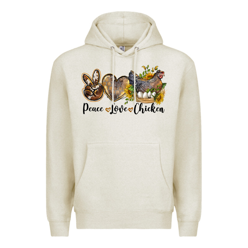 Peace Love Chicken Premium Hoodie by LillyAllenDesigns | Teevron