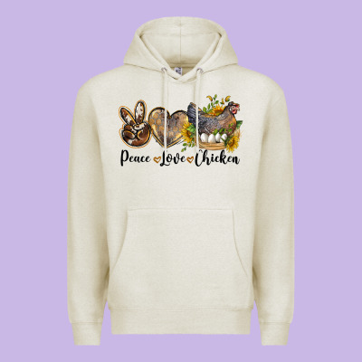 Peace Love Chicken Premium Hoodie Designed By Lillyallendesigns