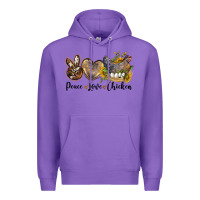 Purple peace love chicken Premium Hoodie - LillyAllenDesigns