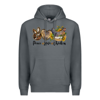 Rock peace love chicken Premium Hoodie - LillyAllenDesigns