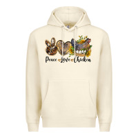 Sandshell peace love chicken Premium Hoodie - LillyAllenDesigns