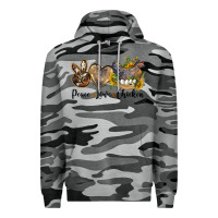 Slate Camo peace love chicken Premium Hoodie - LillyAllenDesigns
