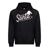 Black Dear Santa I Can Explain Urban Hoodie - artisFamous