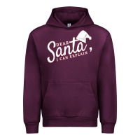 Mauve Wine Dear Santa I Can Explain Urban Hoodie - artisFamous
