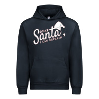 Navy Dear Santa I Can Explain Urban Hoodie - artisFamous