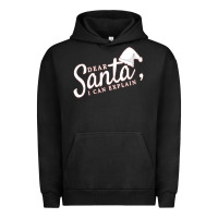 Pigment Black Dear Santa I Can Explain Urban Hoodie - artisFamous