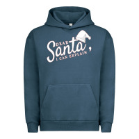 Pigment Midnight Navy Dear Santa I Can Explain Urban Hoodie - artisFamous